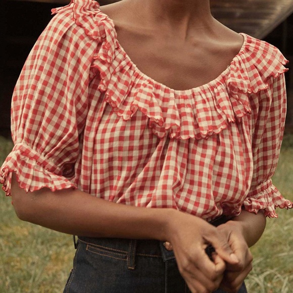 Doen Samara Top in Cherry Gingham - Picture 2 of 2